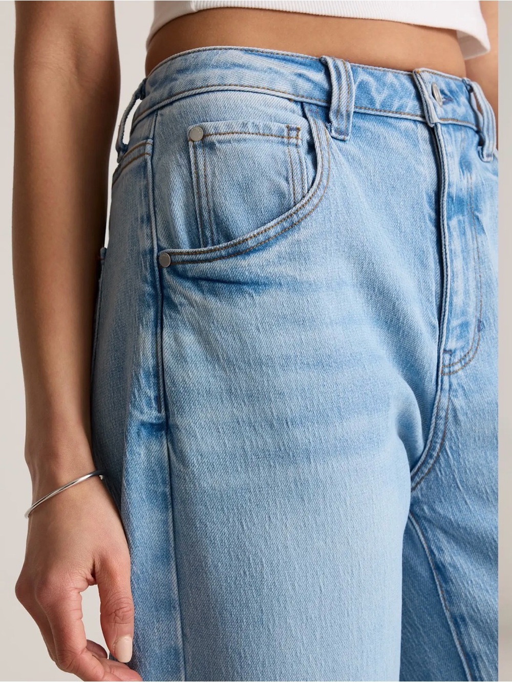 Quince Bella Stretch Barrel Jeans - Cool Blue - Picture 3 of 11